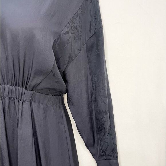 Vince Mixed Media Silk Midi Dress - Picture 7 of 10